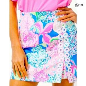 Lilly Pulitzer Pink and Blue Floral Skort